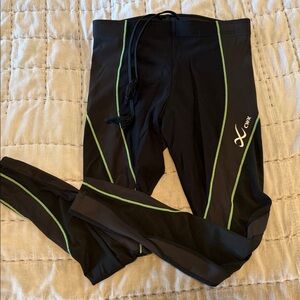 CW-X Men’s Black Swim Jammers with Lime Trim
